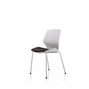 Florence White Frame Dark Grey Fabric Visitor Chair image