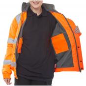 Beeswift Hi-Vis Bomber Jacket Fleece Lined Size 4XL Orange Ref CBJFLOR4XL