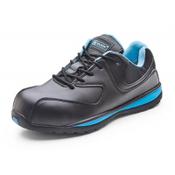 Beeswift Ladies Micro-Fibre Trainers Size 5 (38) Black &amp; Blue - Composite Toe Cap &amp; Midsole, Shock Absorber Heel, Oil Resistant Sole, Anti Slip Sole Ref CF86205 image