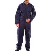 Beeswift Fire Retardant Cotton Boilersuit Work Overall Size 40 Navy Blue Ref CFRBSN40 image