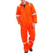 Beeswift Fire Retardant Nordic Design Cotton Boilersuit Work Overall Size 46 Orange Ref CFRBSNDOR46