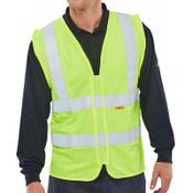 Beeswift Fire Retardant Hi-Vis Waistcoat Polyester Vest Size 3XL Saturn Yellow Ref CFRWCSYXXXL