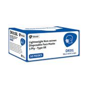 HPC Disposable 3-Ply Face Masks with Elasticated Loops Non Woven Blue Pack of 50 DK01BL image