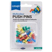 Concept Coloured Push Pins Pack of 30 - Vibrant &amp; Durable image