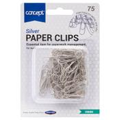 Concept 28mm Silver Paper Clips Pack of 75 - Classic Design image