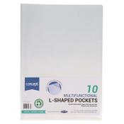Concept A4 L-Shaped Folders Clear Pack of 10 - Durable Document Holders image