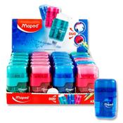 Maped Duo Connect Twin Hole Sharpener &amp; Eraser Assorted Colours - Practical Art Tool image