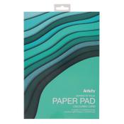 Premier Activity A4 Paper Pad Shades of Aqua 180gsm 24 Sheets - Ideal for Artistic Projects image