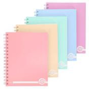 Premier A5 Pastel Spiral Notebook 200 Pages Assorted Colours - Essential for Office &amp; Study Use image