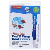 Student Solutions Pack of 10 A4 Heavy Duty Peel &amp; Wrap Transparent Book Covers image