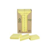 Post-it Recycled Notes 38x51mm 100 Sheets Canary Yellow (Pack of 24) 653-1T