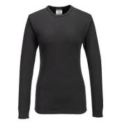 Portwest B126 Women's Thermal T-Shirt Long Sleeve Black M