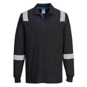 Portwest FR711 WX3 Flame Resistant Long Sleeve Polo Black XXL image