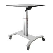 StarTech.com Mobile Standing Desk - Portable Sit Stand Ergonomic Height Adjustable Cart on Wheels - Rolling Computer/Laptop Workstation Table with Locking One-Touch Lift for Teacher/Student image