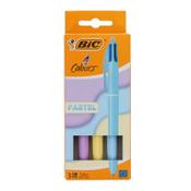 Bic 4 Colour Ballpoint Pen - Pastel Barrel Pack of  3 image