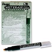 Pentel Wet Erase Chalk Marker Chisel Point - White - White Wet Erase Marker for Office and Classroom Use image