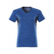 Mascot T-Shirt 18092-801 Accelerate Premium, Ladies Fit, Moisture Wicking Coolmax,Azure Blue-Flecked/Dark Navy,XS(1 pcs.)