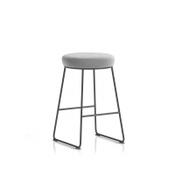 Turin Stool Black Frame Grey Seat Pad image