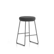 Turin Stool Black Frame Black Seat Pad image