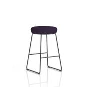 Turin Stool Black Frame Bespoke Colour Tansy Purple Seat Pad image