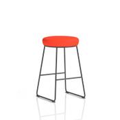 Turin Stool Black Frame Bespoke Colour Tabasco Orange Seat Pad image