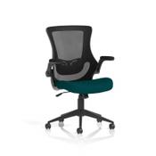 Orbit Black Mesh Back Chair Bespoke Colour Seat Maringa Teal image