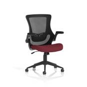 Orbit Black Mesh Back Chair Bespoke Colour Seat Ginseng Chilli image