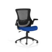 Orbit Black Mesh Back Chair Bespoke Colour Seat Stevia Blue image