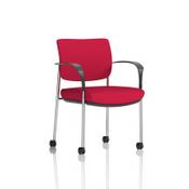 Brunswick Deluxe With Arms Chrome Frame With Castors Bespoke Colour Back And Seat Bergamot Cherry