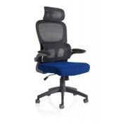 Iris Task Operator Black Mesh Back Bespoke Colour Seat Stevia Blue image