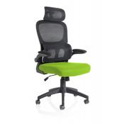 Iris Task Operator Black Mesh Back Bespoke Colour Seat Myrrh Green image