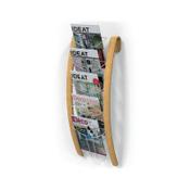 Alba Wall Display Unit 5 Compartments Natural Wood Frame White Compartments DDEXPOWALL BC
