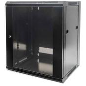 Intellinet 19" Network Cabinet - Wall Mount (Standard), 15U, 600mm Deep, Black, Flatpack, Max 60kg, Metal &amp; Glass Door, Back Panel, Removeable Sides, Suitable also for use on desk or floor, Usable Depth 410mm, Parts for wall installation not included