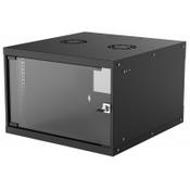 Intellinet 19" Network Cabinet - Wall Mount (Basic), 6U, 560mm Deep, Black, Flatpack, Max 50kg, Usable Depth 500mm, Glass Door, Rack, Parts for wall installation (eg screws and rawl plugs) not included