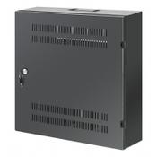 Intellinet Low-Profile 19" Wall Mount Cabinet with 4U Horizontal and 2U Vertical Rails Slim, Space-saving Enclosure with Only 170 mm (6.7 in.) Depth, Ideal for AV, Multimedia and Surveillance Applications, Assembled, Black RAL 7021