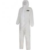 Alpha Solway Alphashield S1BH 1000FR White Chemical Coveralls M