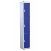 QMP Standard Locker 1800h x 300w x 300d mm Blue 3 door Camlock image