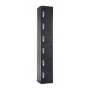 QMP Office Locker 1800h x 300w x 300d mm Black 6 doors digital keypad lock image