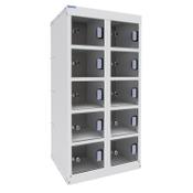 Dual USB Phone Charging Locker 940h x 450w x 380d mm 10 door Perspex
