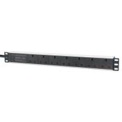 Intellinet 19" 1U PDU 7-way UK, Surge Protection, Rackmount, Power Distribution Unit, UK 3-pin outlets, 3m power cord, output image