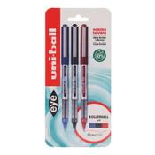 Uni-Ball Blue/Black/Red UB-150 Pack of 3 image