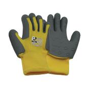 Children's Gloves TPE Palm Coating with Cub Paw Print Design 1 Pair Size 4 Yellow/Grey KDZGGY-4 image