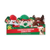 Christmas Crinkley/Squeaky Donut Pet Toy Pack of 12 XMA13448OB image