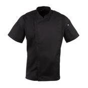 Chef Works Springfield Short Sleeve Black Zip Chefs Jacket - Size L image