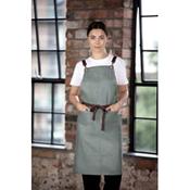 Southside Linen Blend Bib Apron Forest Green image