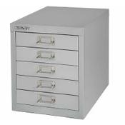 Bisley Multi-Drawer Cabinet 12 inches 5 Drawer Non-Locking Goose Grey 12/5 image