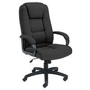 Keno High Back Fabric Upholstered Executive Office Armchair With Padded Armrests Charcoal image