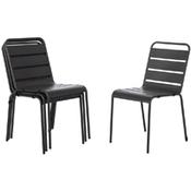 Bolero Slatted Steel Side Chairs Grey (Pack of 4) image