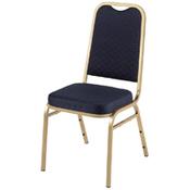 Bolero Square Back Banquet Chairs Blue &amp; Gold (Pack of 4)