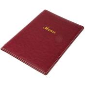 Olympia Faux Leather Menu Cover A4 Burgundy